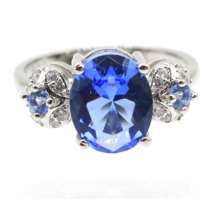 New Lolite Cz Sterling Silver Ring